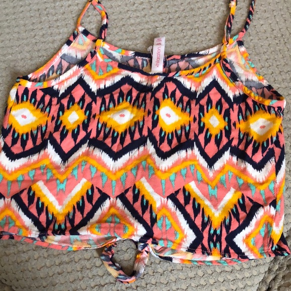 Xhilaration Boho Aztec Tribal Crop Top Tank Top - Picture 2 of 6